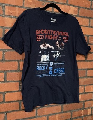 Funko Rocky Bicentennial Fight Men's Navy T-Shirt Rocky Balboa vs Apollo Creed L