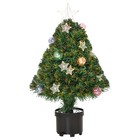 HOMCOM 2FT Pre-Lit Artificial Fibre Optic Christmas Xmas Tree Lights Decoration