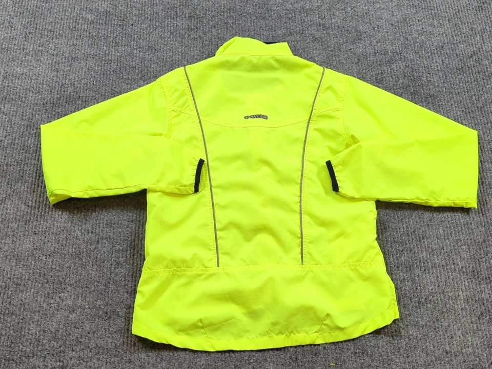 Chaqueta cortavientos Pearl Izumi para mujer pequeña amarilla reflectante cremallera completa ciclo  Foto 4 de 4