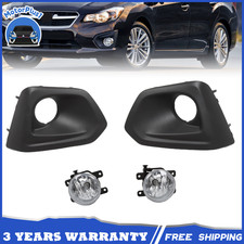 Front Bumper Fog Lights Pair W Cover Bezel For Subaru Impreza 2012-2014 Front Bumper Fog Lights Pair W Cover Bezel For Subaru Impreza 2012-2014