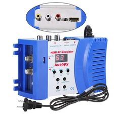 HDMI RF Modulator VHF UHF AV to Coaxial Converter, RCA HDMI to RF F Female SDR A