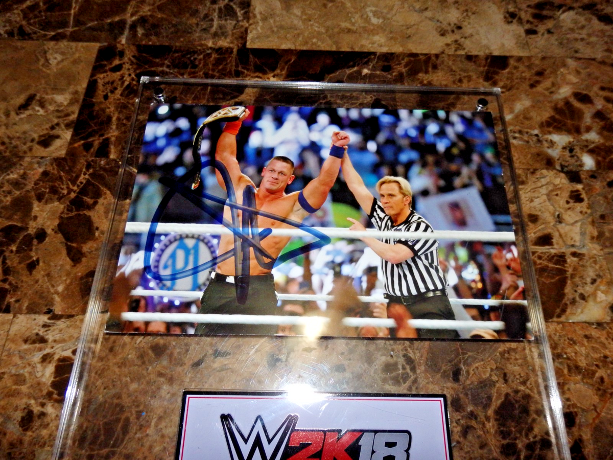 RARE JOHN CENA WWE 2K18 AUTO AUTOGRAPH PHOTO AND 2017 ROYAL RUMBLE