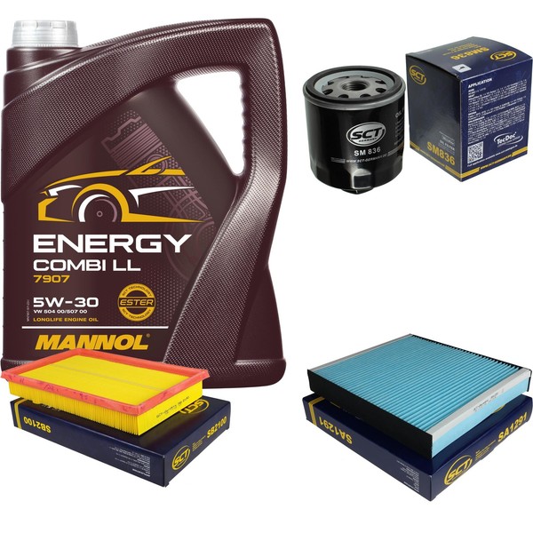 SCT Inspektionspaket 5L Mannol Energy Combi LL 5W-30 FüR VW Polo Stufenheck 1.4-image