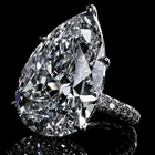 3Ct Pear LabCreated Diamond Solitaire Engagement Ring 14K White Gold Plated