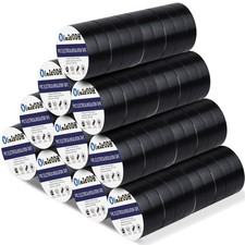 100 Rolls Black Electrical Tape Bulk 3/4 Inch x 66ft, Waterproof Vinyl Electr...