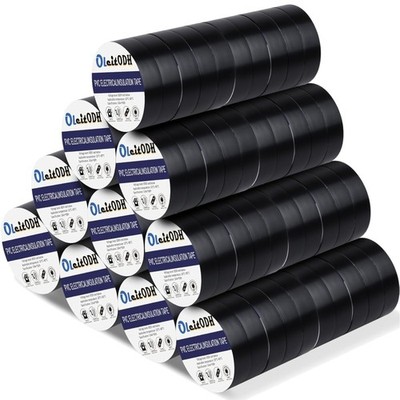 100 Rolls Black Electrical Tape Bulk 3/4 Inch x 66ft, Waterproof Vinyl Electr...