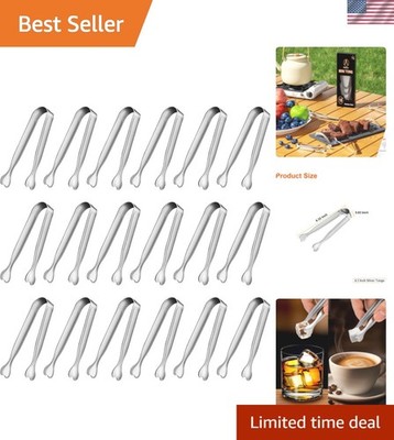 Mini Serving Tongs, 18-Packs Stainless Steel Sugar Tongs, 4.3inch Ice Tongs K...