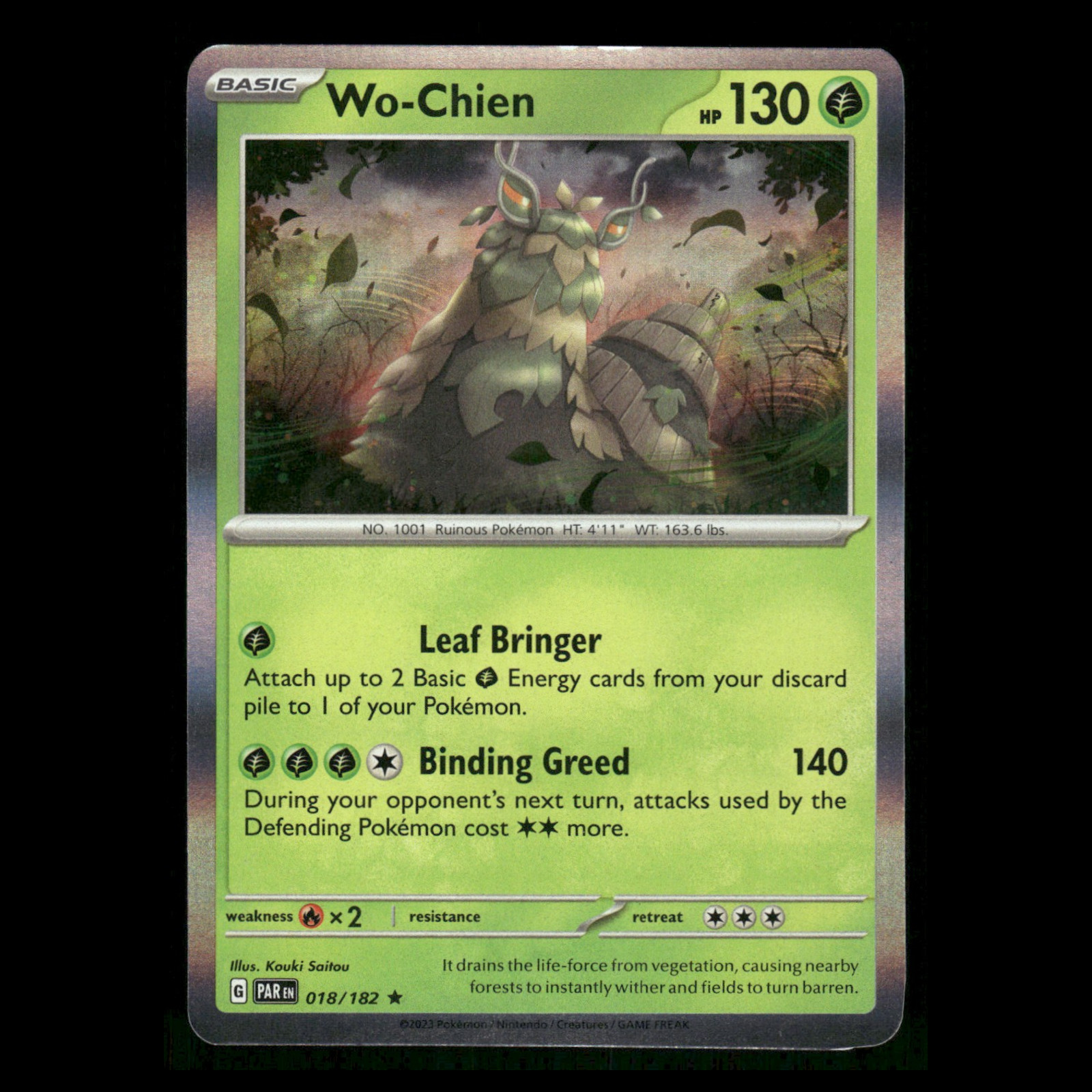 Wo-Chien #18 2023 Scarlet - Violet Series - Paradox Rift Rare Holo Pokemon Card