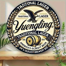Vintage Yuengling Traditional Lager Tin Metal Signs Home Décor Wall Art  8x8 In