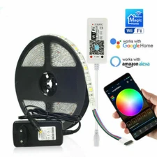 DC 12V WIFI RGB/RGBW/WW 5050 Led Strip  Magic Home APP Alexa Google-compatible
