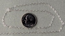 .925 SOLID Sterling SILVER Flat Cable Chain 1.3mm by-the-Foot Purchase