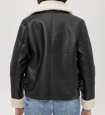 Blank NYC Women Faux Fur Coat Jacket Sherpa Black Size Medium | eBay