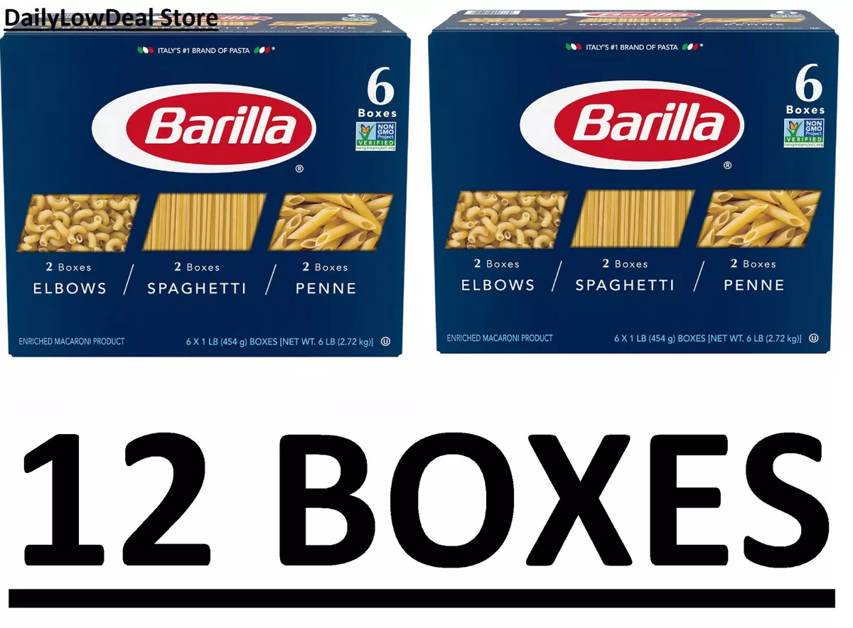 12 BOXES - Barilla Pasta Variety Pack (Total 12 Boxes - 16 oz Each) EXP:  08/2025