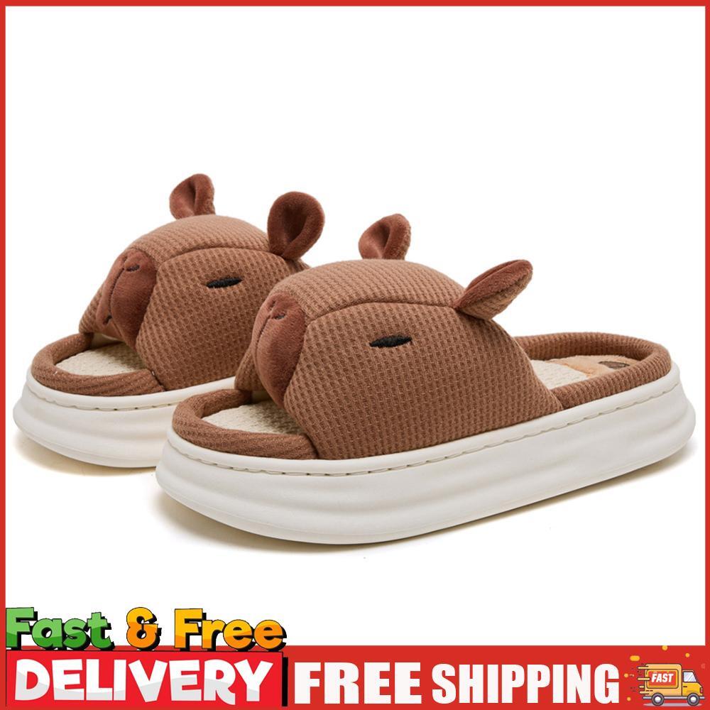 APL Pantofole Capybara punta aperta morbide ciabatte da casa per camera da letto interna (marrone 38 39)