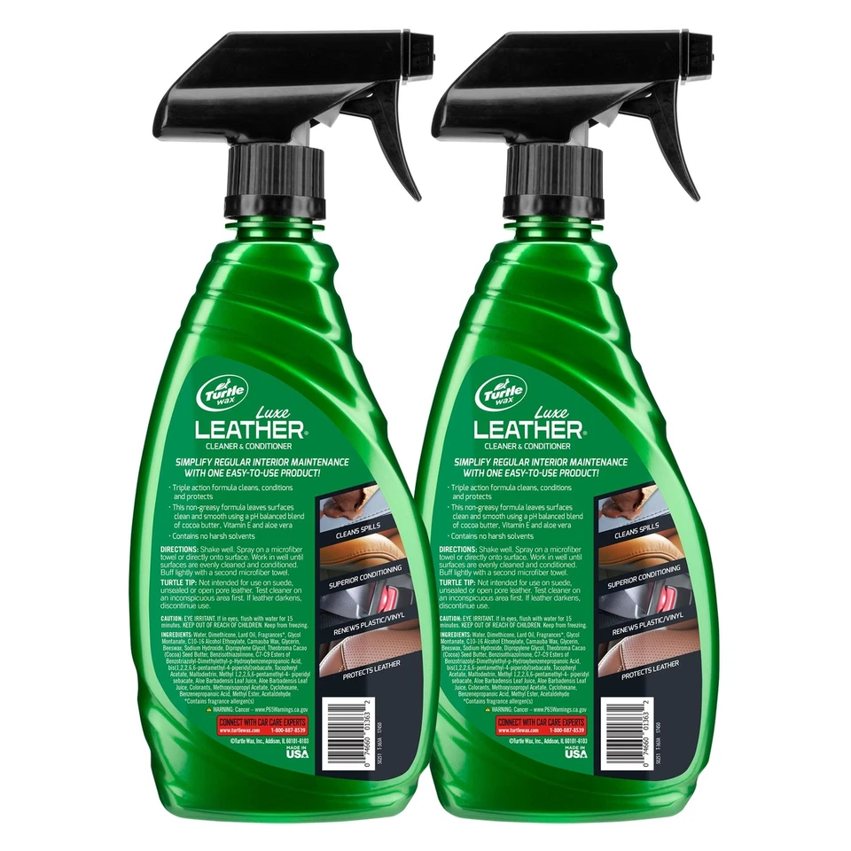 Turtle Wax Leather Cleaner & Conditioner 16 Fl Oz 2 Pack - Imagem 2 de 4