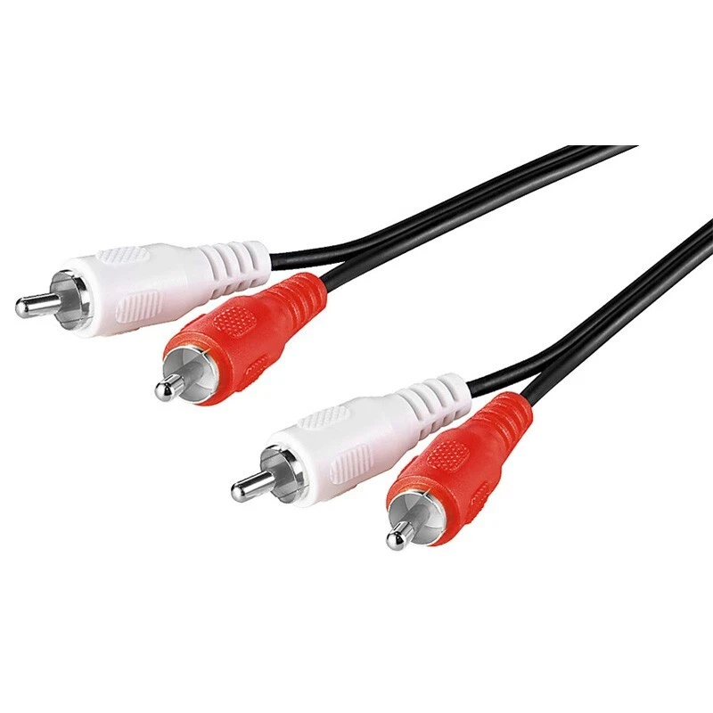 Audio Cinch Kabel 2x 2 RCA m 0,5m 1,5m 2,5m 5m 10m 15m 20m Stereo HiFi Anschluss