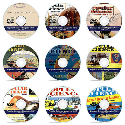 Popular Science Magazine, 9 DVD Complete Set, 1086 Total Issues, 1872-1963