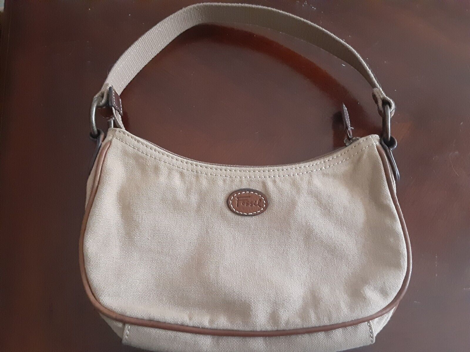 Fossil University Of Texas Canvas And Leather Bag… - image 2