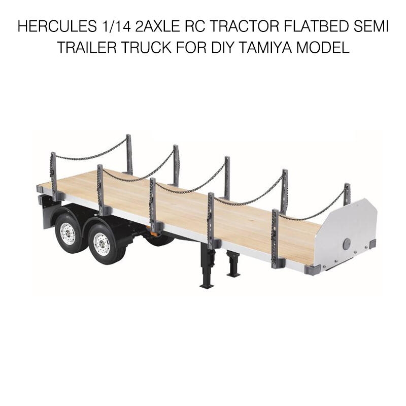 Hercules 2Axle RC Tractor Flatbed Semi Trailer 1:14 Scale DIY TAMIYA Model Truck-image