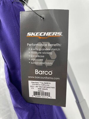 にに Skechers by Barco Mens Cargo Pant XS New Grape Moisture Wicking
