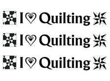 Barrette I Love Quilting 6 pcs Black Fused Glass Decals