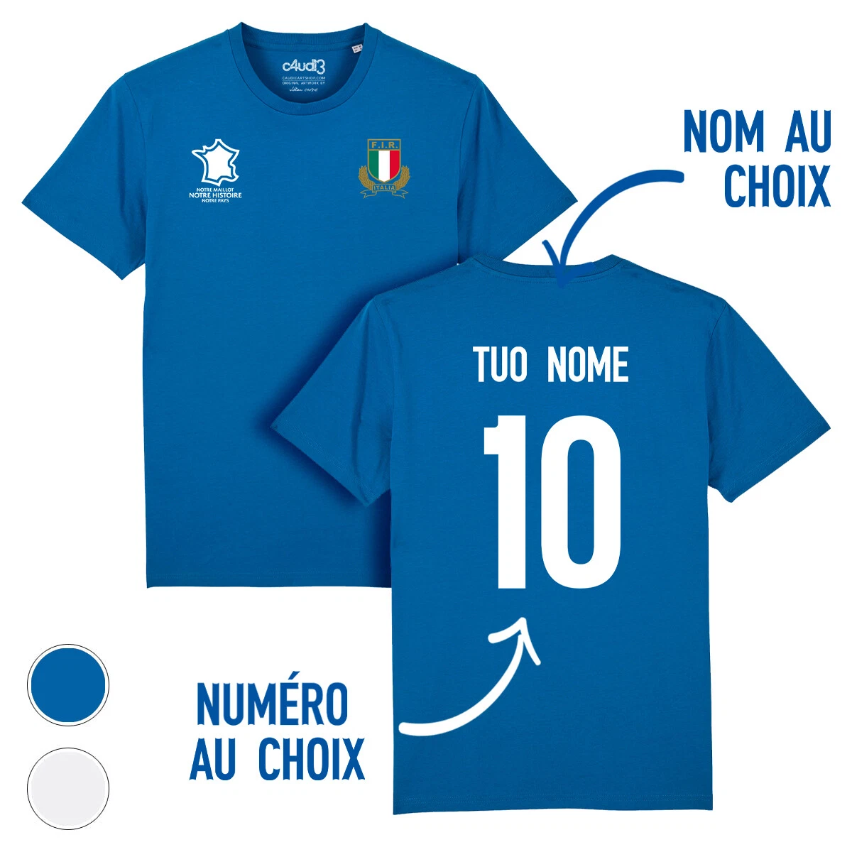 T-shirt équipe d' Italie rugby 2023 personnalisable maillot