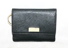 New KATE SPADE Newbury Lane Petty ID Card Coin Key Case Black Leather WLRU2190