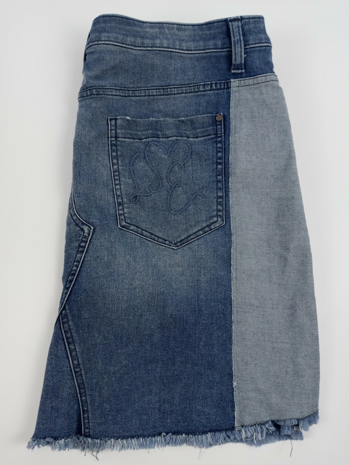 Libby Edelman  Denim Jean Skirt Size Large Patchw… - image 9