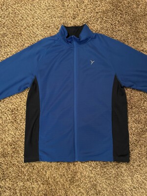 Men's Blue & Black Active Pullover Size Large 100% Polyester