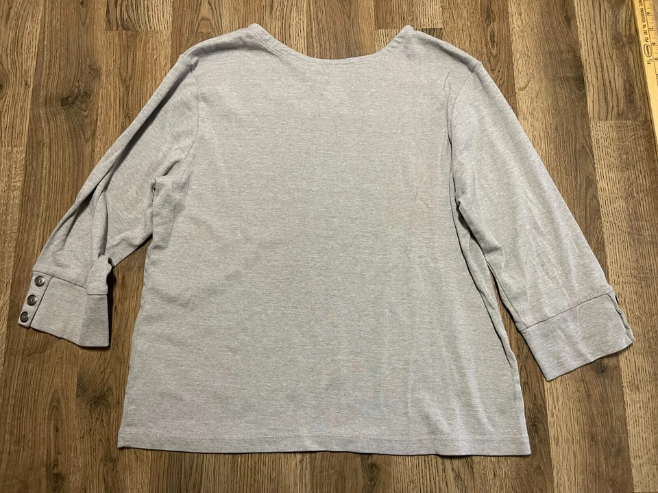 Studio Works Shirt, Women's Size Large, Gray, 3/4 Sleeve - Image 2 of 4