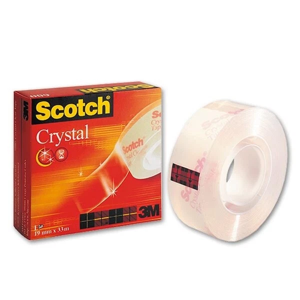 (0,09€/m) Scotch Crystal Clear Tape 600 19 mm x 33 m Rolle