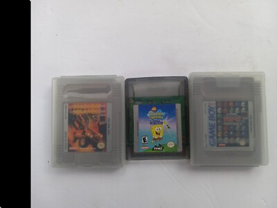 Gameboy & Gameboy Color GBC Lot of 3 SpongeBob , NFL , Deadheat ...