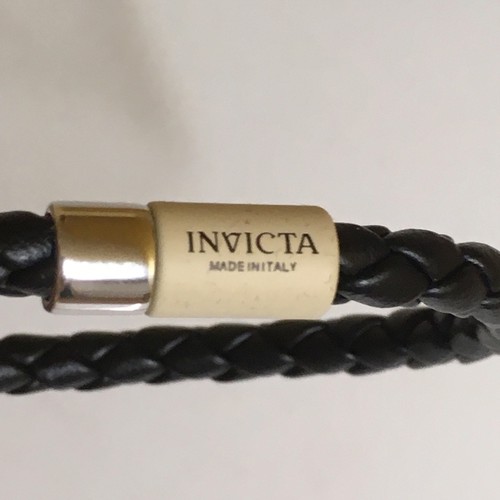 PULSERA NUEVA DE CUERO NEGRA TEJIDA 8 PULGADAS (20CM) EN CAJA DE REGALO, UNISEX POR DISEÑO. - Imagen 8 de 11