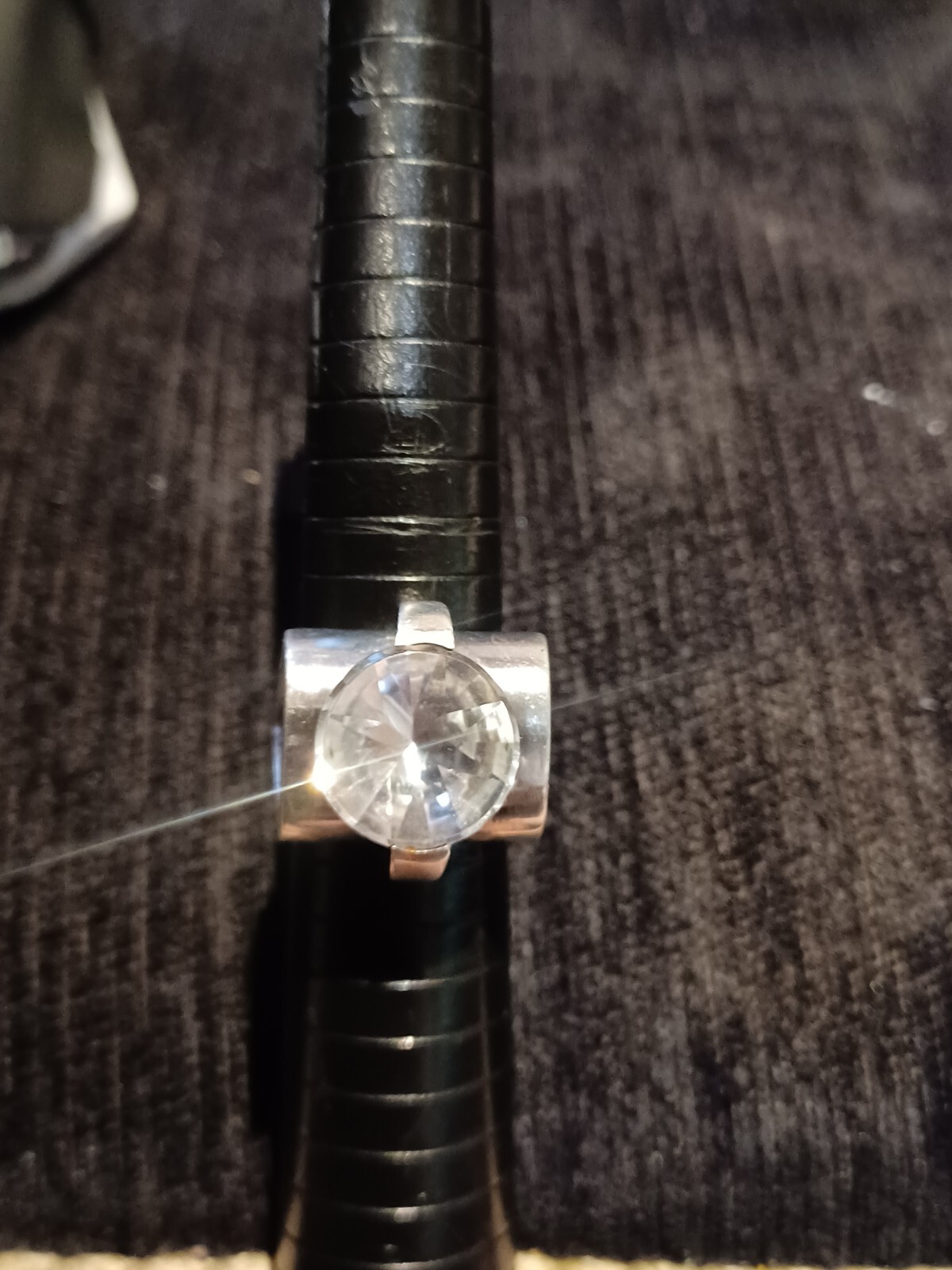 Solid Silver 925 Rock Crystal Quartz Ring Moderni… - image 6