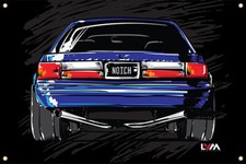 1987-1993 Foxbody Ford Mustang Notch Drawing Banner - 24 X 36 36 X 54
