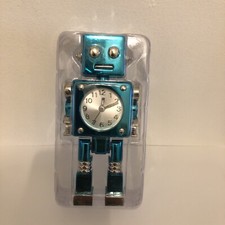 NOVELTY COLLECTORS RETRO ROBOT ALARM CLOCK + Free Micro Posers Justice League.