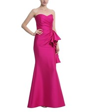 Badgley Mischka - Strapless Mikado Ruffle Gown
