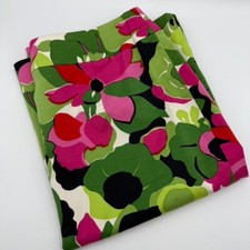Vintage Talbots Floral Silk Blend Skirt - Pink Green Red Made in USA Size 6