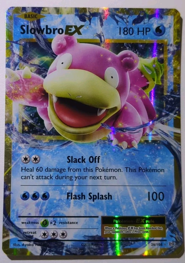 Slowbro EX 26/108 XY Evolutions Holo Rare Pokemon Card Near Mint Crispy Mint 