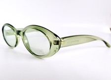 New True Vintage Studioline Subtle Clear Green Oval Sunglasses Made in Italy NOS
