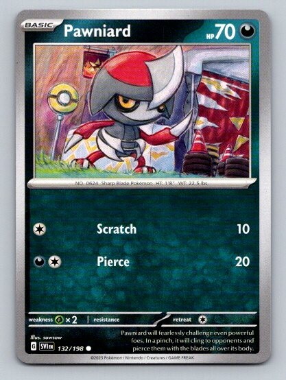 2023 Pokemon Card Scarlet & Violet Pawniard 132/198
