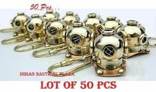 Lot Of 50 PCs Solid Brass Scuba Diving Divers Mini Helmet Key Chain Ring Gift