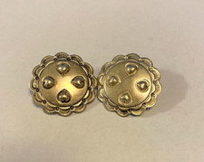 STERLING SILVER ROUND HEART EARRINGS 1".