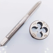 M6 x 0.75 HSS Tap and Die Set Thread Tap and Round Thread Die Right Hand Taper