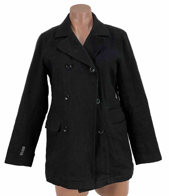 Volcom Workwear Vintage y2k Woodburn Jacket Pea Coat Youth Large Unisex Black