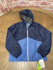 FREE COUNTRY HOODED SKI SNOWBOARD JACKET BOYS 14-16 NAVY AND BLUE INSULATED NWT