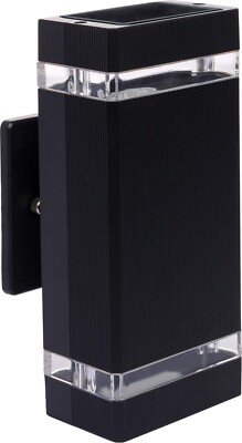 LOT OF 12 NEW GREENLIGHTING LED 110V BLACK ALUMINUM OUTDOOR WALL SCONCE LIGHTS