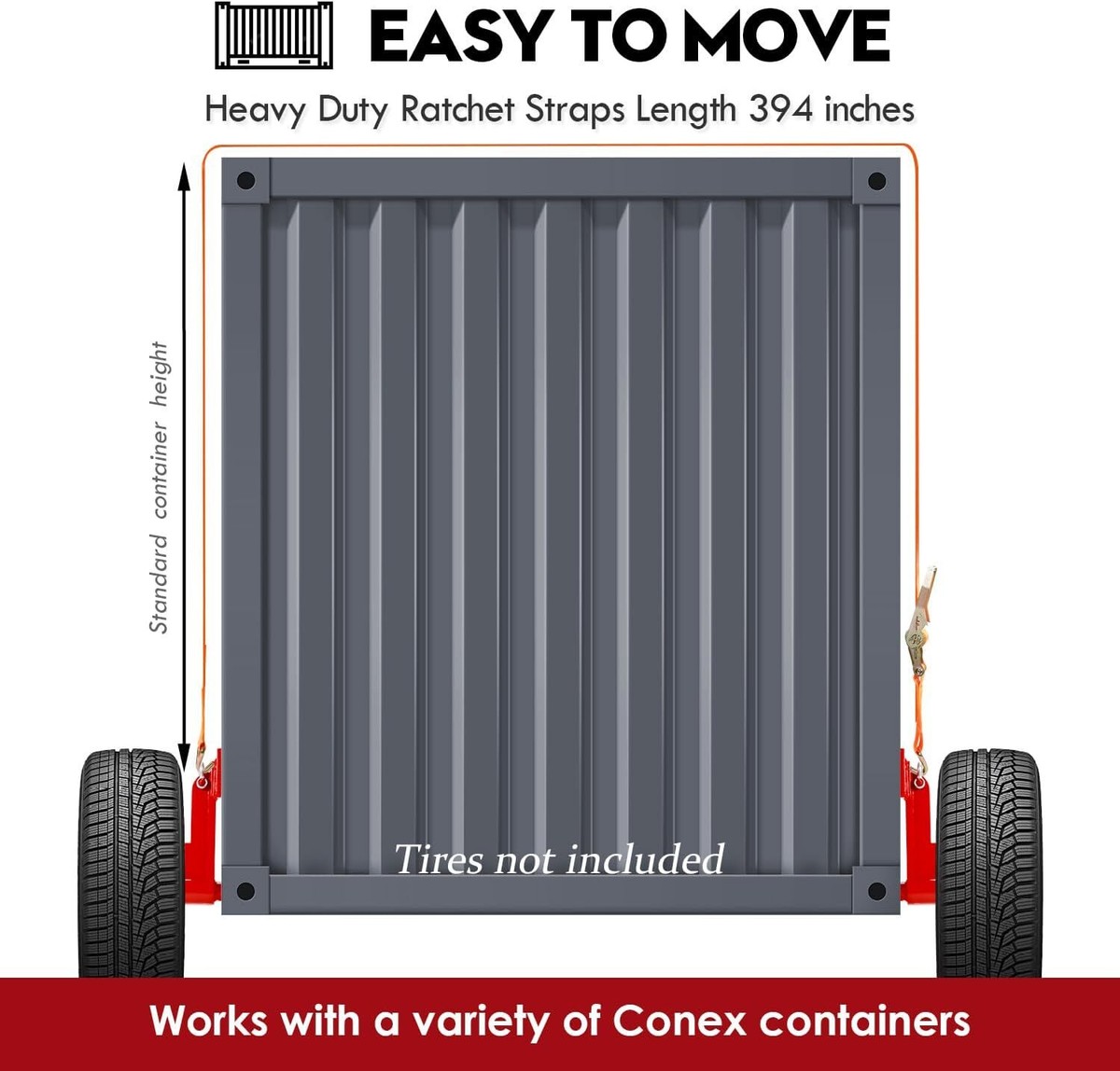 2Pack Shipping Container Wheels 8-Lug Wheels Kit,Shipping