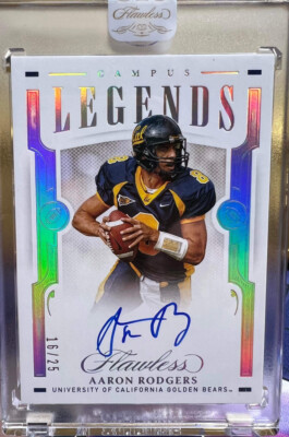 2021 Flawless Collegiate Campus Legends Aaron Rodgers On Card Auto 16/25 Packers
