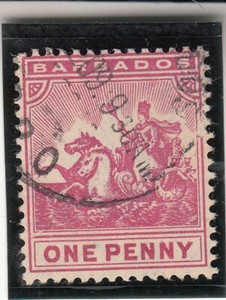 Barbados 1892 -1903, Colonial Seal, 1 penny, Scott #72, Used